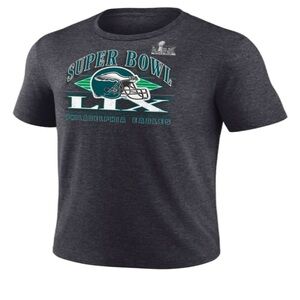 NWT Men's Fanatics Philadelphia Eagles Gray Super Bowl LIX T-Shirt